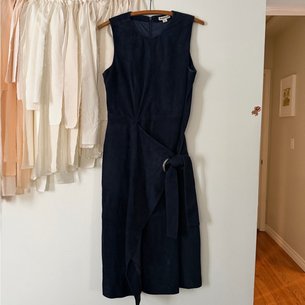 Whistles Isla Belted Suede Wrap Dress